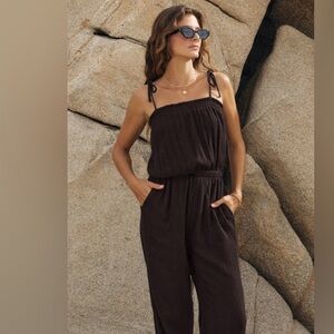 Z Supply Kiara Gauze Jumpsuit - Black, size xs